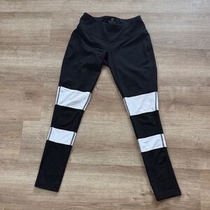 90 Degree By Reflex Black Leggings with White Stripes
